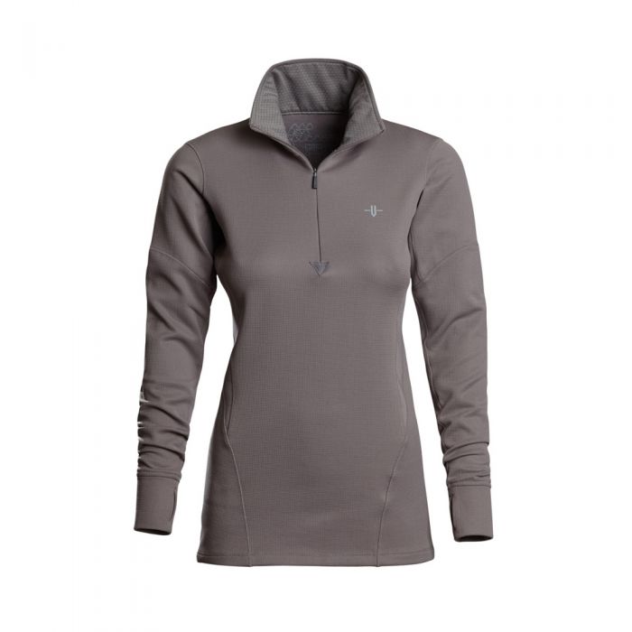 womens_ingot_1/4-zip_steeple-grey_front_view